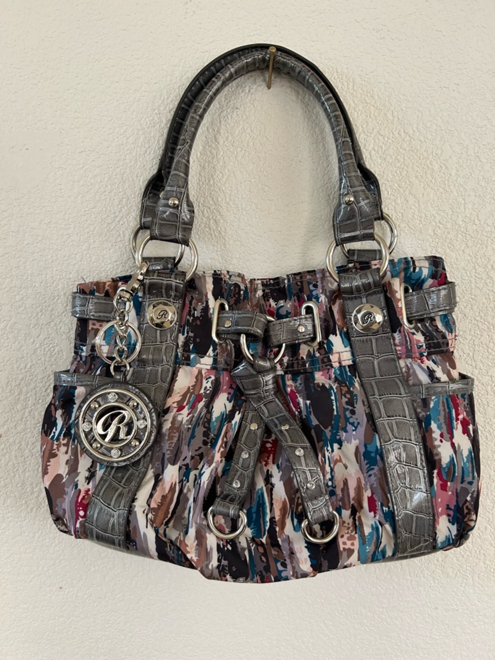 Multicolor Shoulder Bag with Gray
